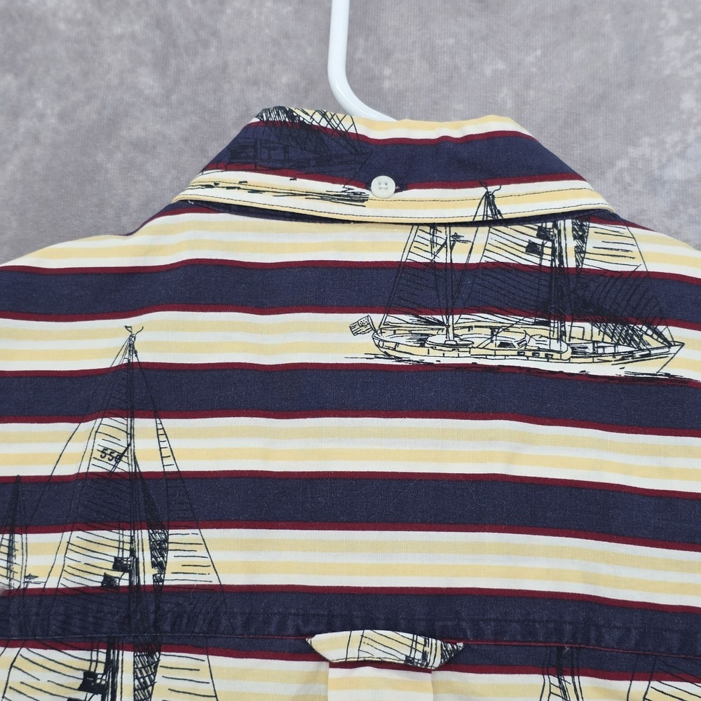 Vintage Hawaiian Shirt Salty Dog Gant M Striped Nautical Sailboat Imperial USA - Picture 7 of 9